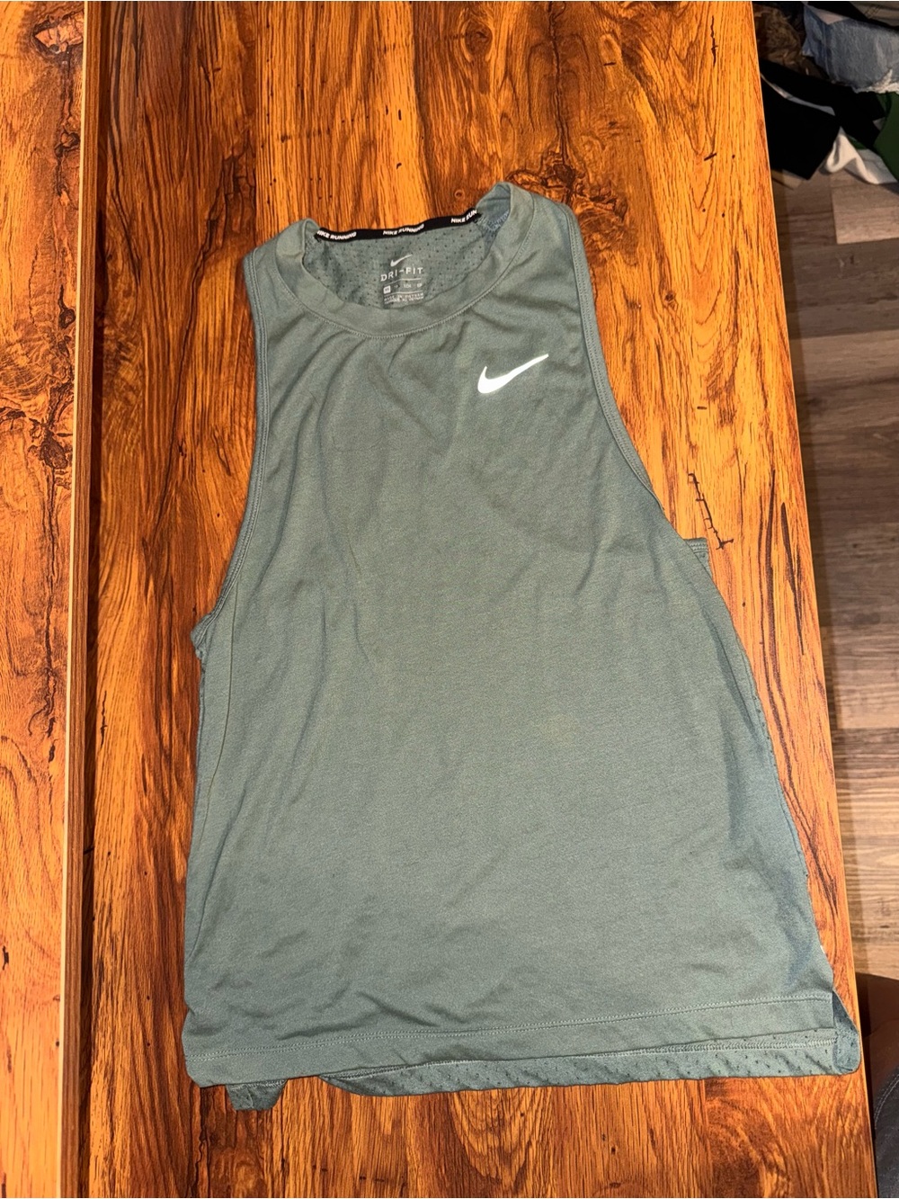 Nike Sleeveless Dri-FIT Tank - Green with White Swoosh